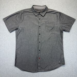 Zoo York Button Up Shirt Men’s XL Gray Short Sleeve One Pocket
